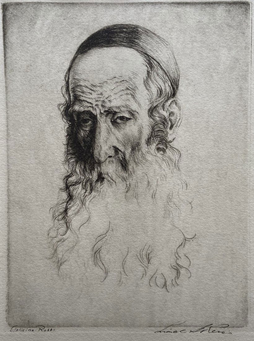 LIONEL REISS (1894-1998, NY)  Etching Of A Rabbi (1 of 4)