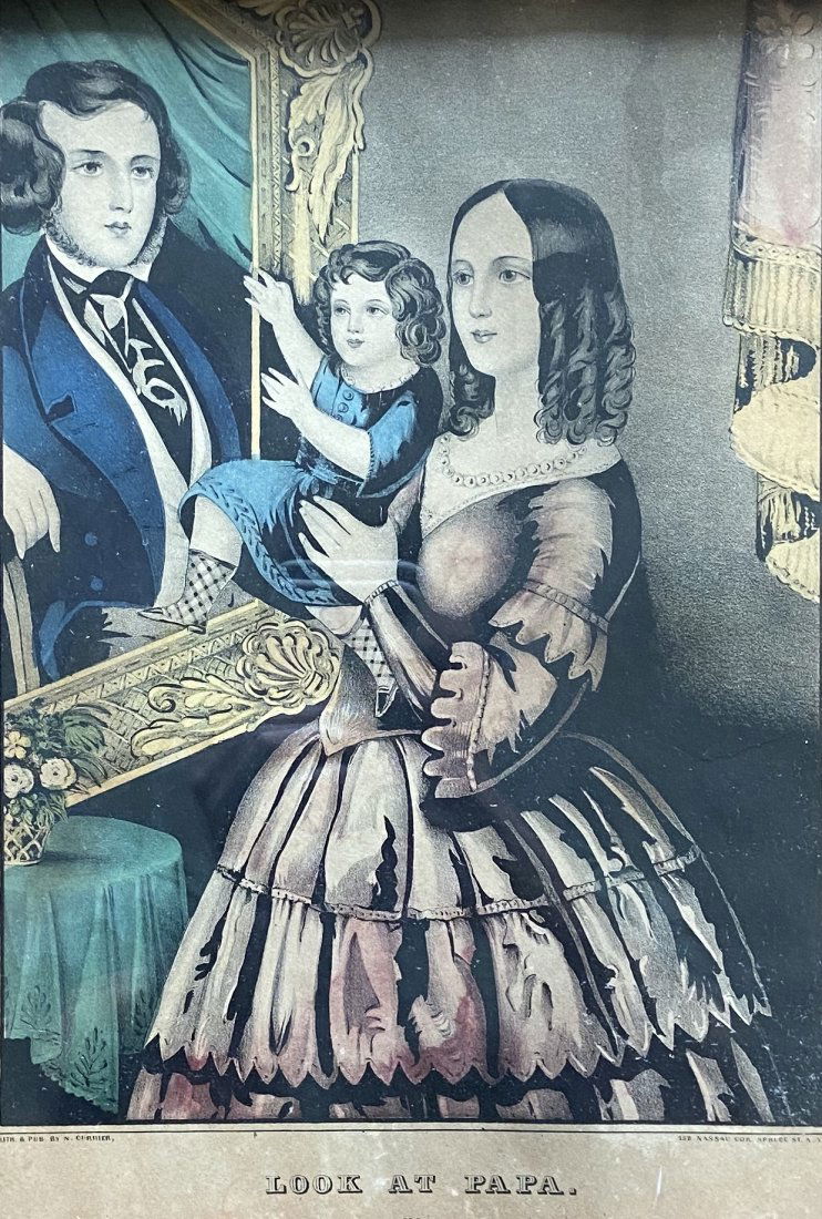 "Look At Papa", Currier & Ives Lithograph (1 of 4)