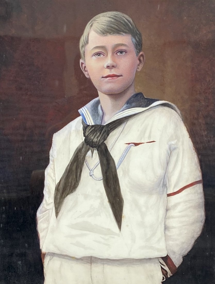 Early 20th Century Portrait Of A Young Boy, Dated 1914 (1 of 3)