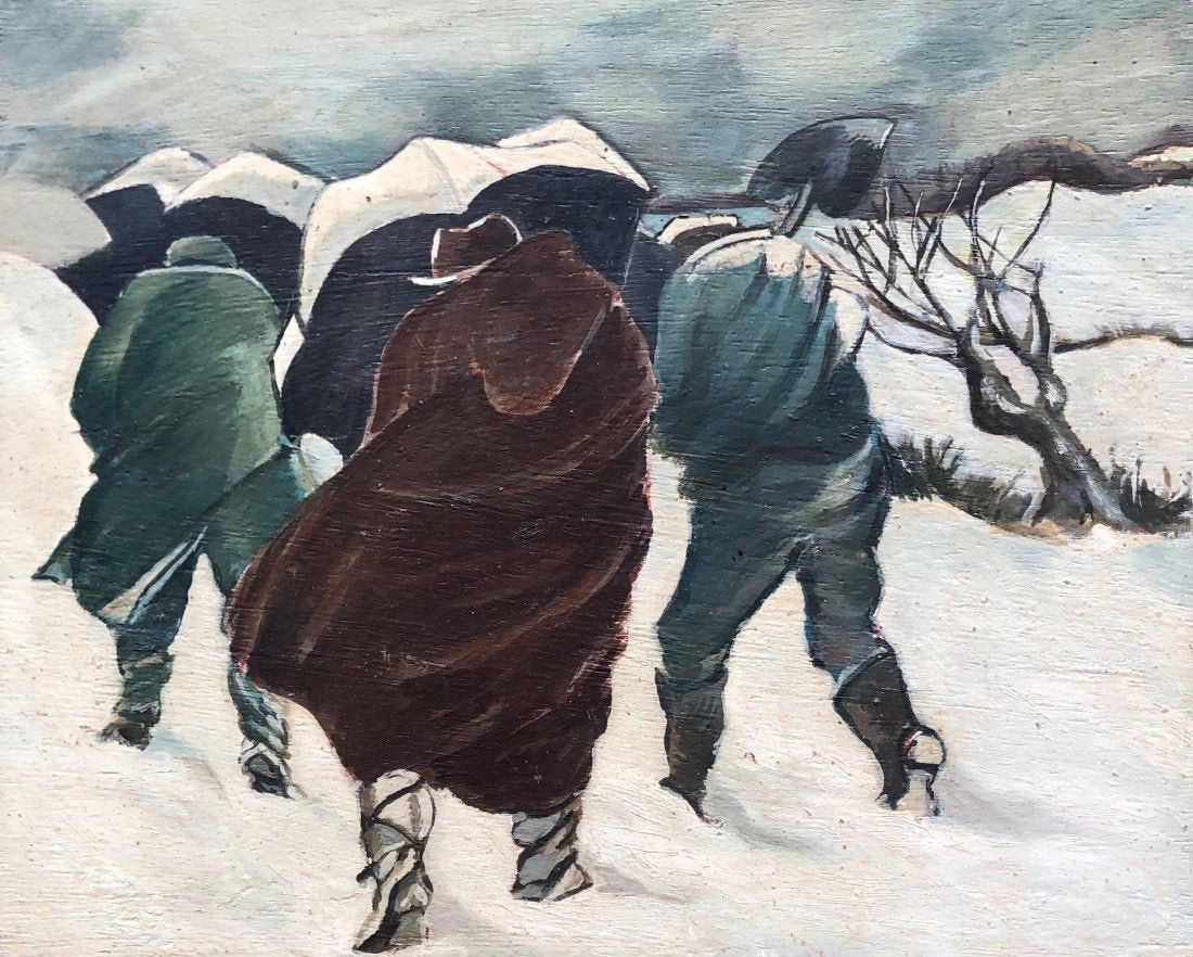 Modernist Figures In Winter Landscape (1 of 2)
