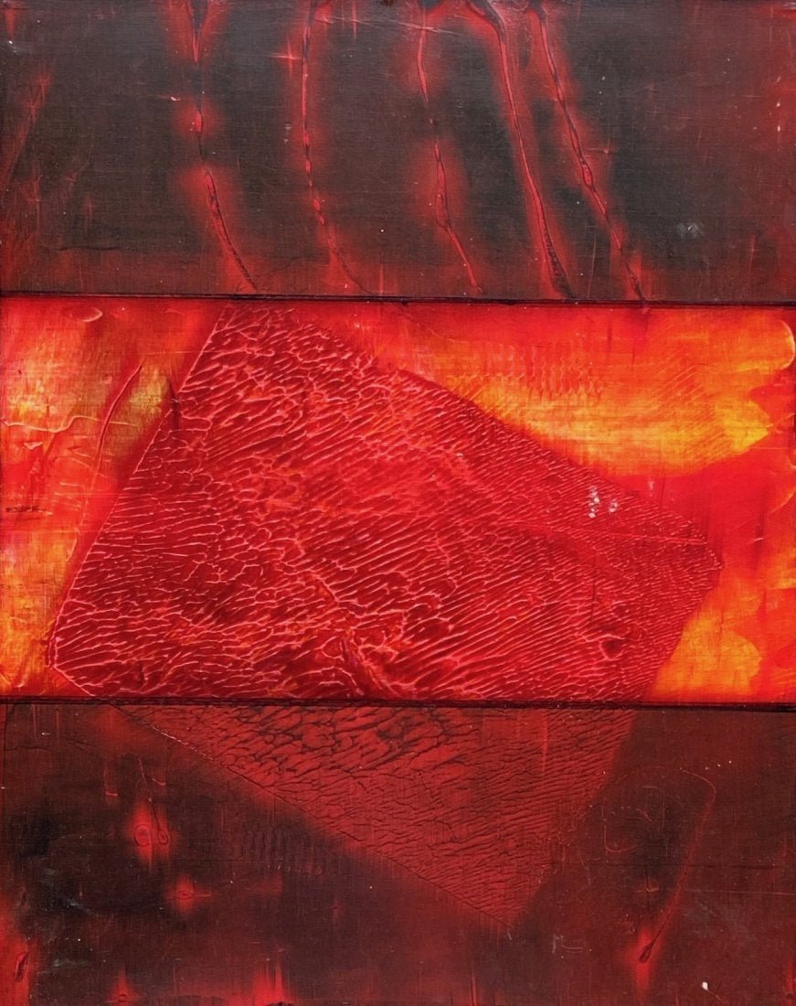 JOHN ALTOBELLI (20th c Allentown, PA) Abstract: Acrylic on wood 20 x 16 in., 21 x 17 in. (framed).