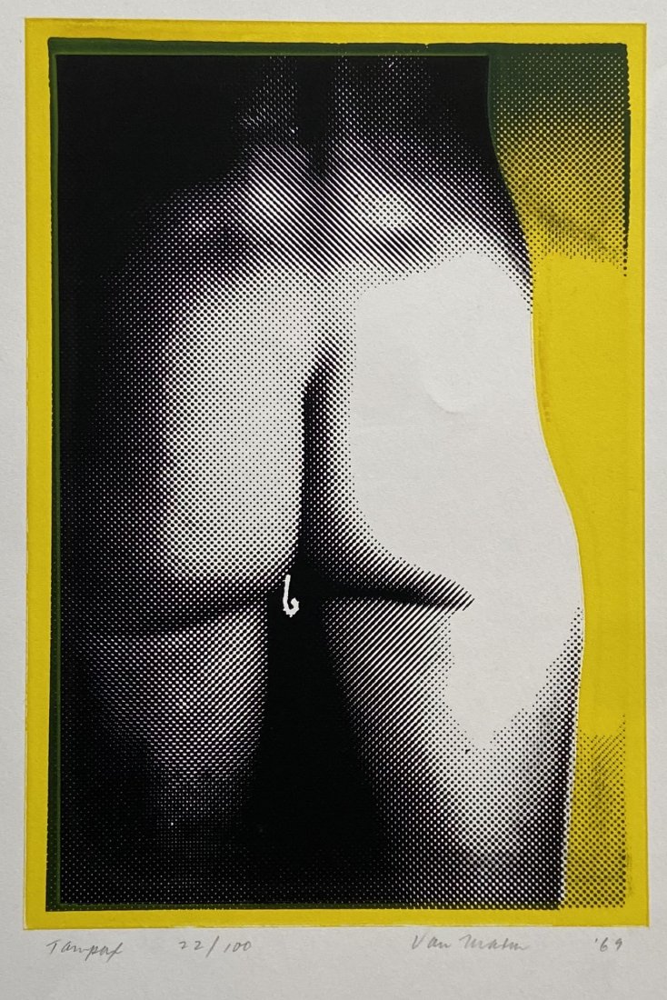 BERNARD VAN MARM (1944-2013, Chicago) Tampax: Silkscreen 7 x 10 in., 17 1/2 x 23 in. (paper). This comes from the Richard Ulman estate. The graduating class of 1969 made prints that were given to each student.