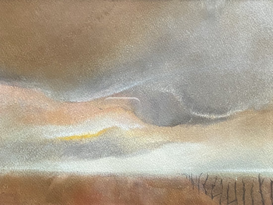 Depression Era Landscape Dated 1935, WPA Signed: Watercolor on paper 9 x 11 1/2 in. (sight), 13 3/4 x 16 3/4 in. (framed)