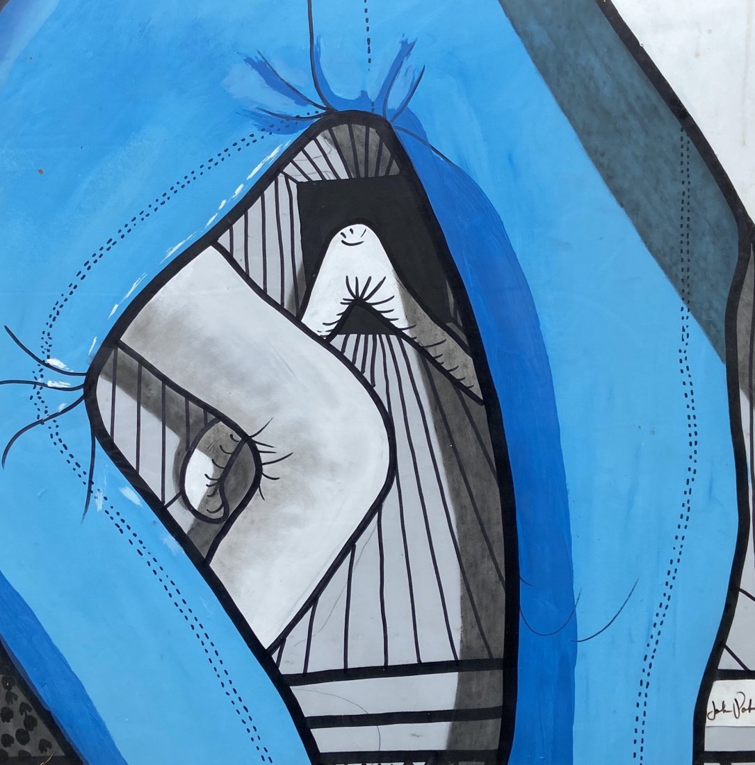 American Modernist Mixed Media Abstract, Signed (1 of 4)