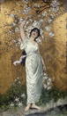 19th Century Art Nouveau Painting Of A Woman