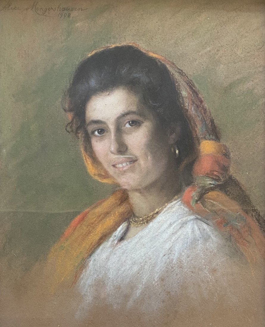 Alice Of Mengershausen 1908, German Portrait: Pastel on paper 19 x 24 in., 26 1/2 x 31 1/2 in. (framed)