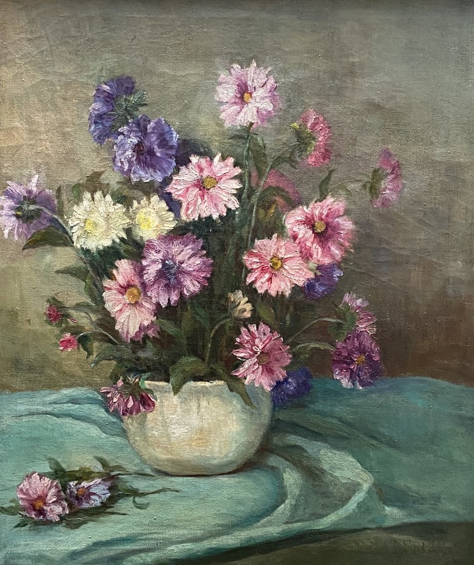 Early 20th Century Impressionist Still Life, Signed: Illegible signature. Oil on canvas 20 x 24 in., 24 x 28 in. (framed)