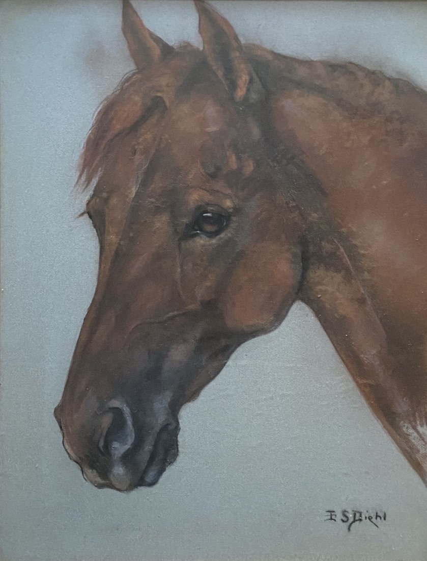 20th Century American Pastel Portrait Of A Horse Signed (1 of 4)