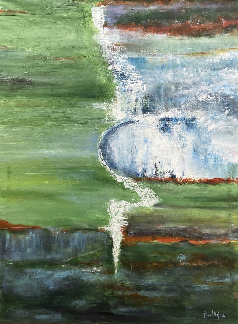 BRIAN MESSINA (20th c, American) Abstract: Oil on canvas 30 x 40 in.