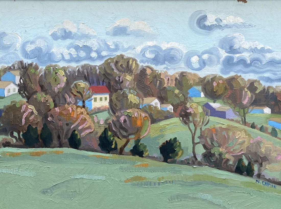 NORA OTHIC (20th c, Missouri) Modernist Landscape (1 of 5)