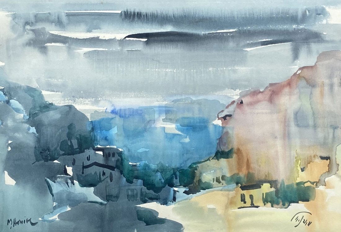 Israeli Modernist Watercolor, Signed (1 of 5)