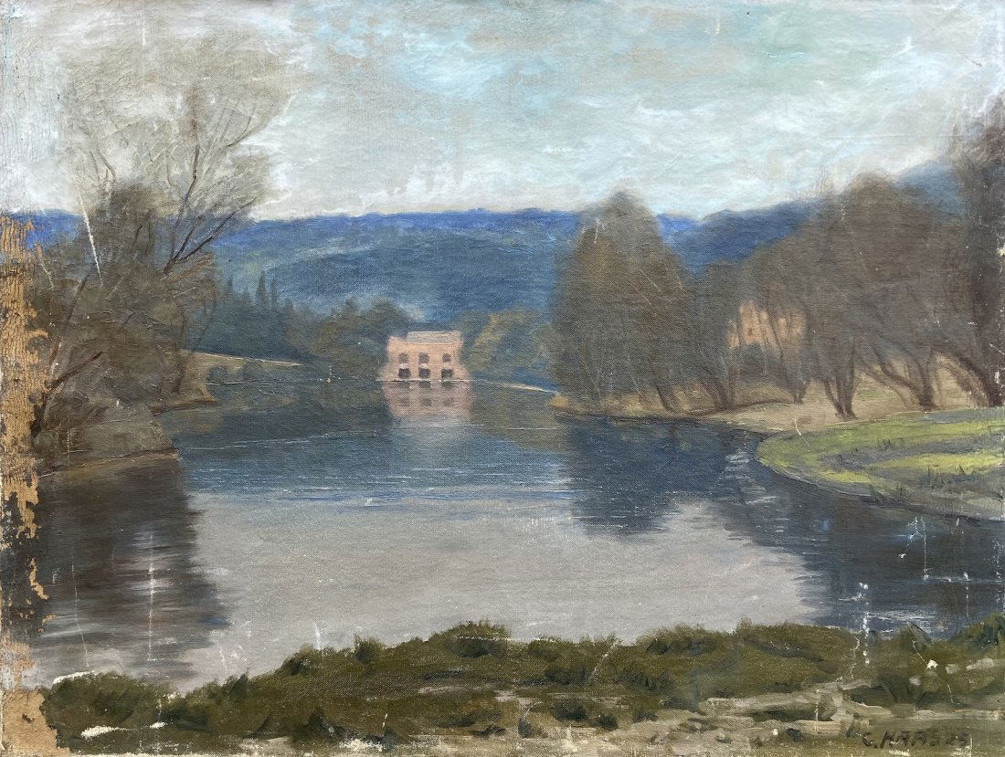 Early 20th Century Lake Scene, Signed Dated 1925 (1 of 3)