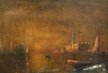 GEORGE HENRY BOGERT (1864-1944, New York) Venice: Oil on canvas 28 x 40 in, 35 1/2 x 47 1/2 in. (framed). Born in New York City, George Henry Bogert (often confused with George Hirst Bogert 1864-1923) became known for landscapes, seascapes of Venice