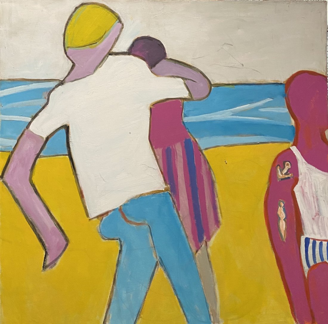 SALLY TURNER  (20th c, American) Beach Scene (1 of 3)