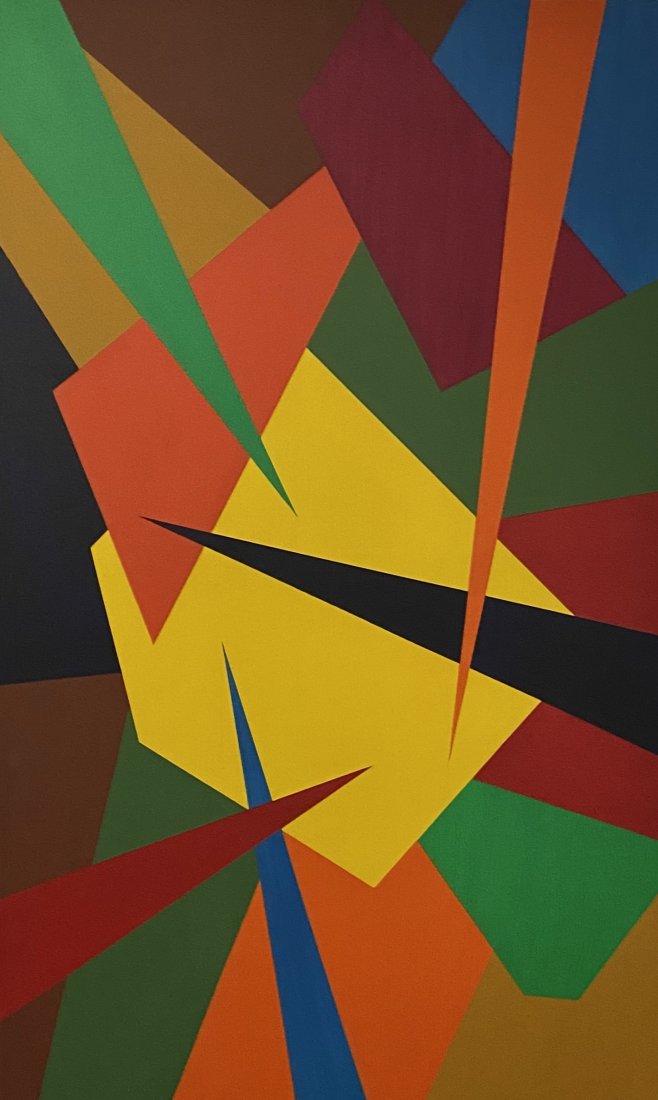 Large 1960's Hard Edge Abstract "Unparalleled Color" (1 of 4)