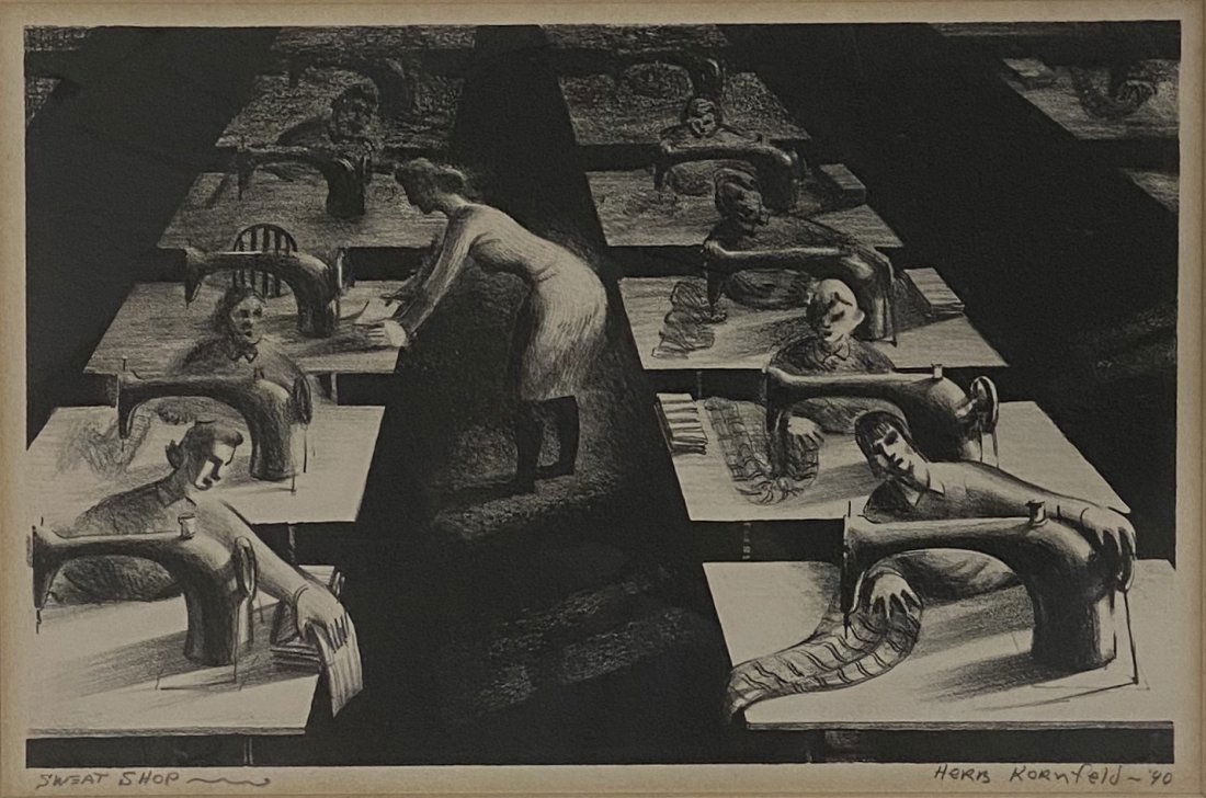 HERB KORNFELD (b. 1915, Montana) The Sweat Shop 1940 (1 of 4)