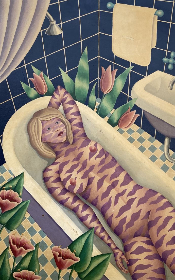 LISA PHILLIPS (20th c, American) Tiger Woman In A Tub (1 of 5)