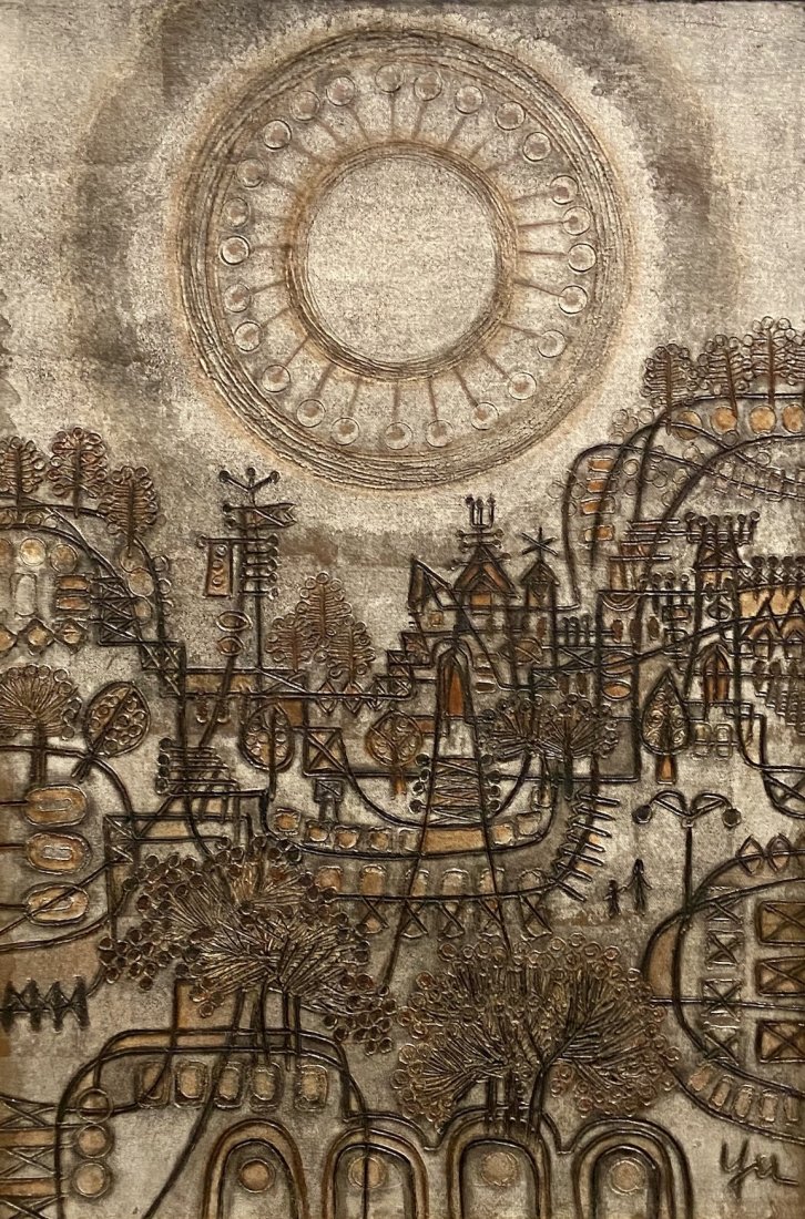 HESHI YU (.b1935, Taiwan) Modernist City Scene (1 of 4)