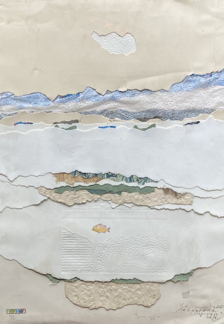 RICARDO BENAIM (b. 1949, Venezuela) Abstract: Mixed media. 19 1/2 x 27 1/2 in., 26 x 38 in. (framed)