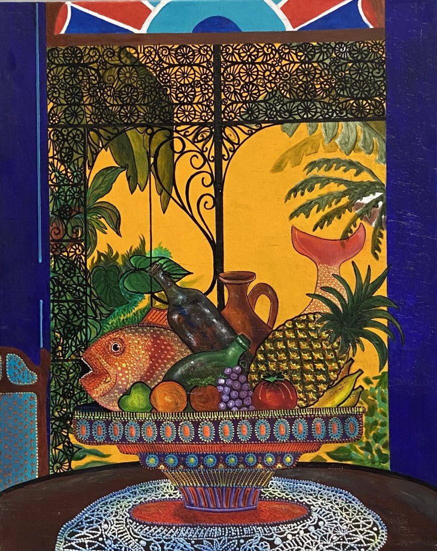 Colorful Cuban Still Life: Oil on canvas 24 x 30 in