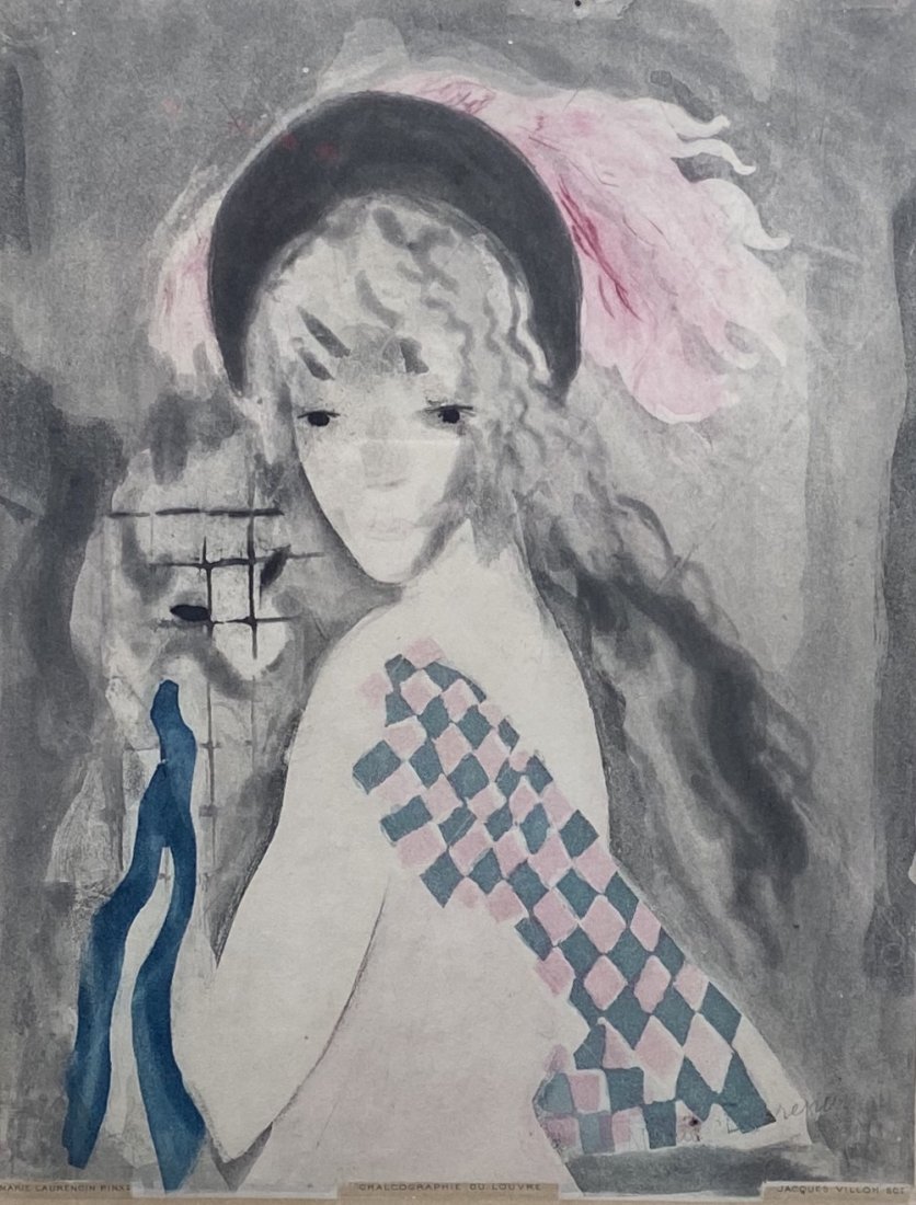 MARIE LAURENCIN, La femme au singe Lithograph: Aquatint in color. Image: 13 1/16 x 10 1/4 in.