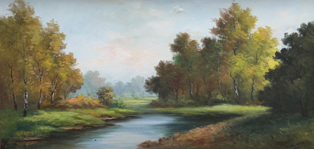 Large American Impressionist Landscape, Signed (1 of 4)