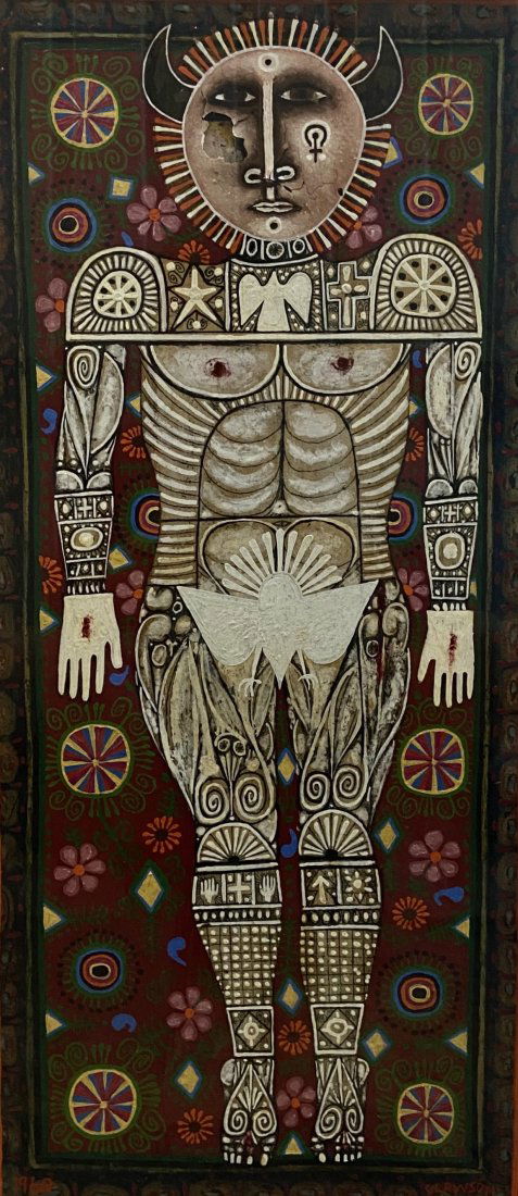 REX CLAWSON (1929-2007, American) AS IS: Oil on paper 13 x 29 in, 18 x 24 in (framed).