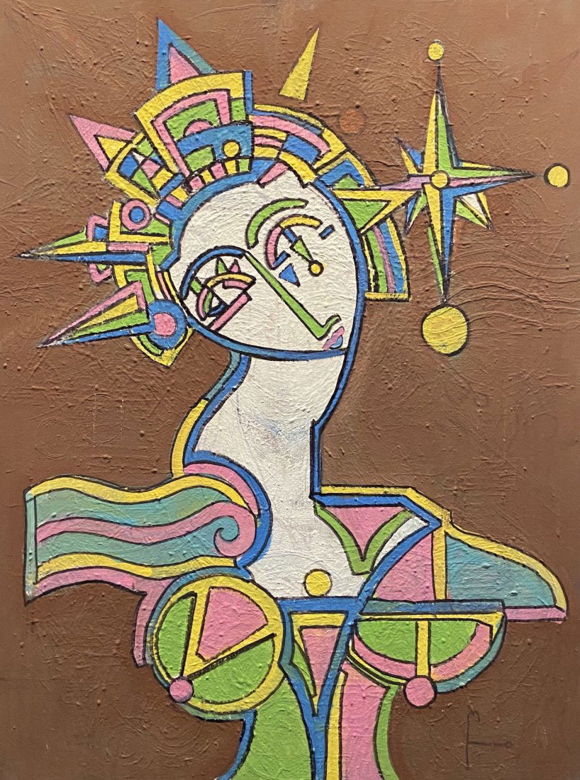 Mid-Century Modern Abstract, Geometric Elements, Signed (1 of 4)