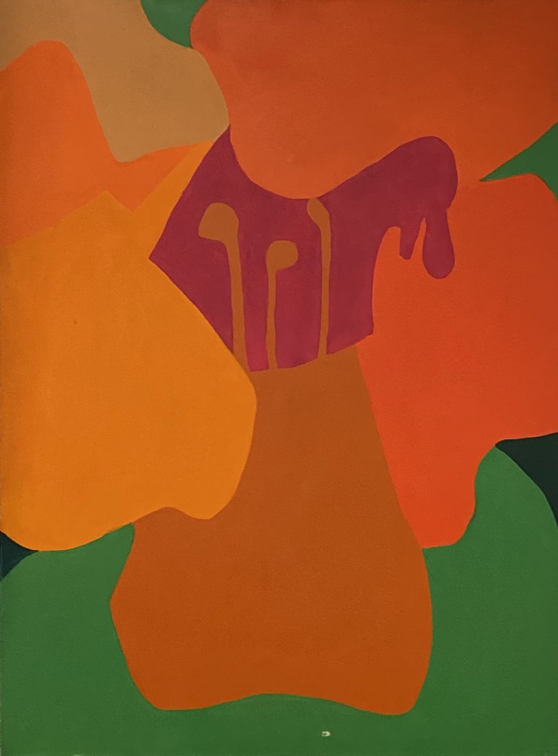 Modern Hard Edge Flower Abstract, Signed (1 of 3)