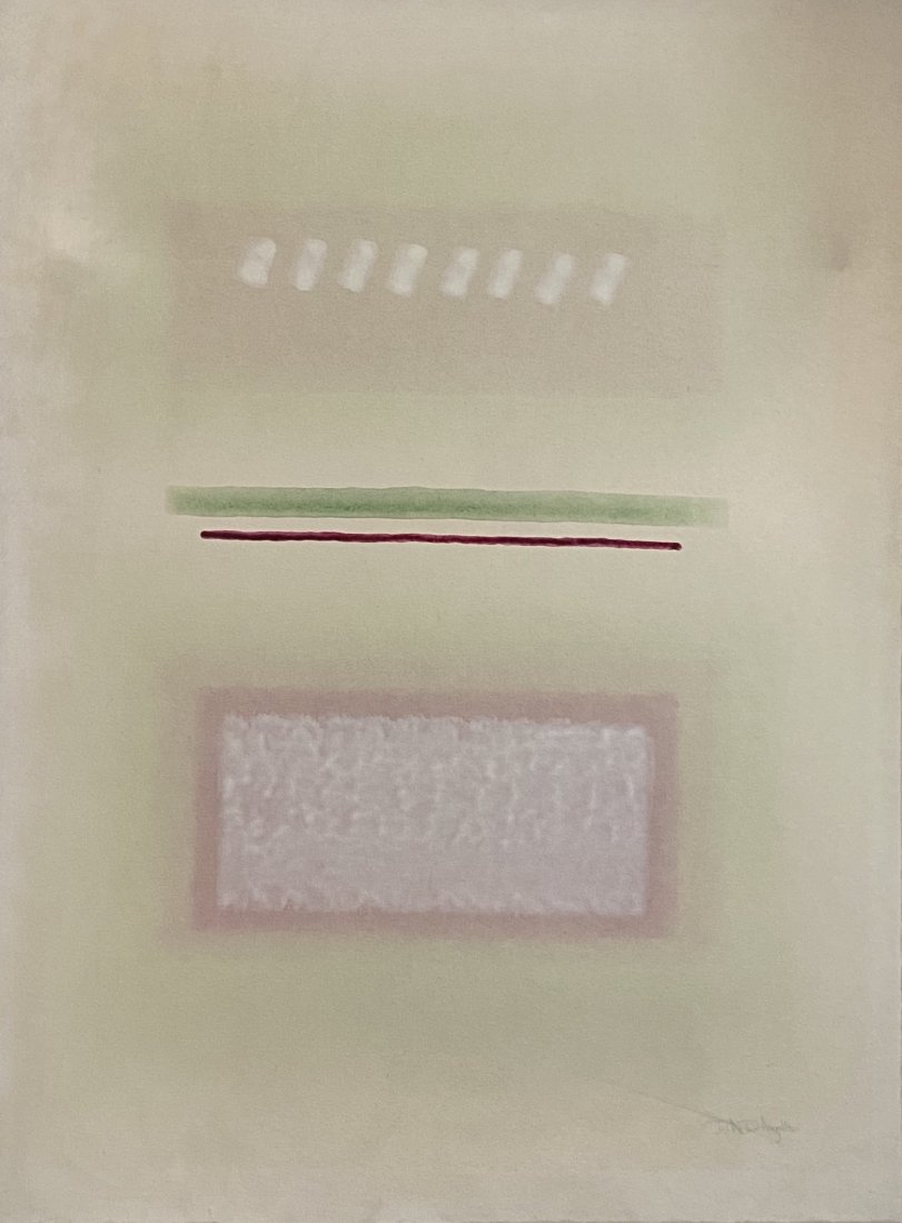 Large Mid-Century Modern Color Field Abstract, Signed (1 of 4)