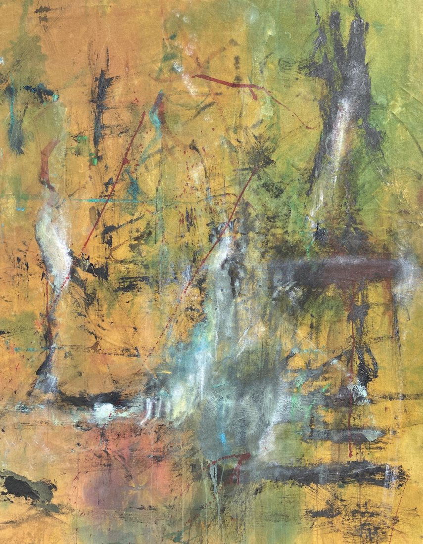 Large Mid-Century Modern Abstract, Signed (1 of 2)