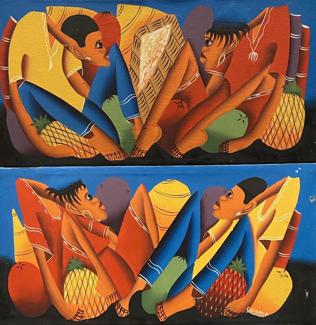 LAURENT CASIMIR (1928-1990, Haiti) Pair Of Paintings (1 of 3)