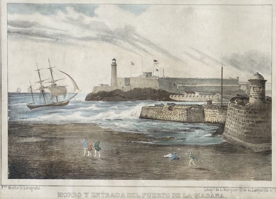 Early Lithograph Of Havana, Cuba (1 of 4)