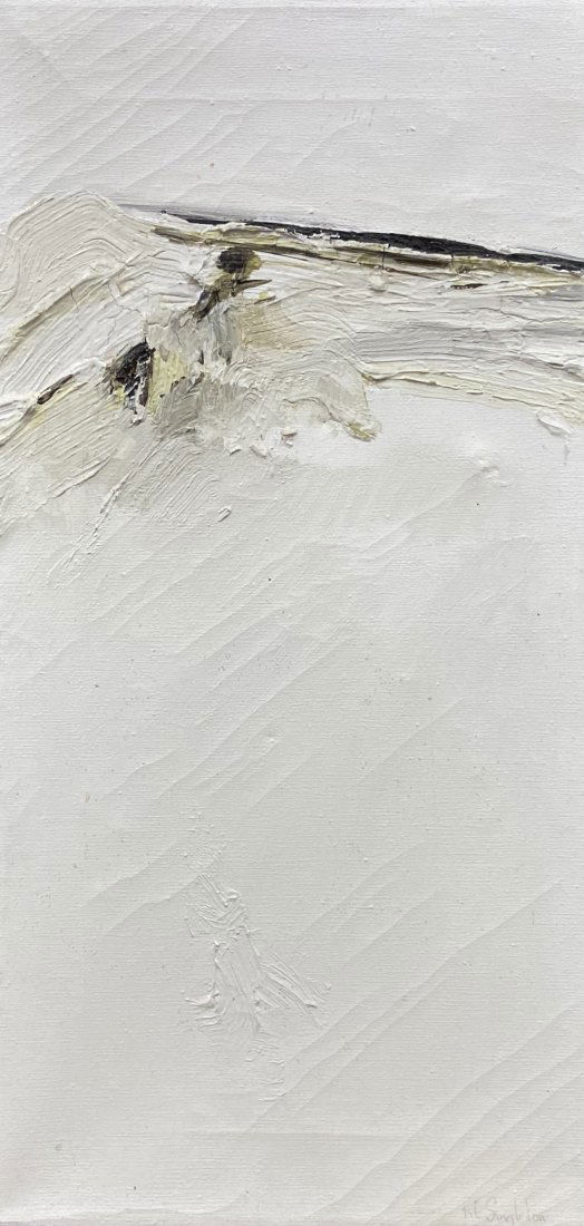 ROBERT SINGLETON (b. 1937, West Virginia) Abstract: Oil on canvas 10 x 20 in.