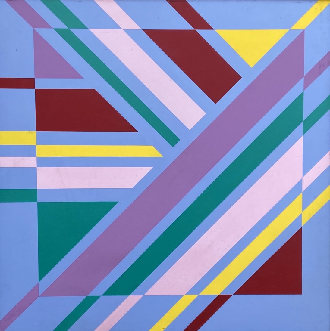 Large Mid-Century Modern Hard Edge Abstract (1 of 3)