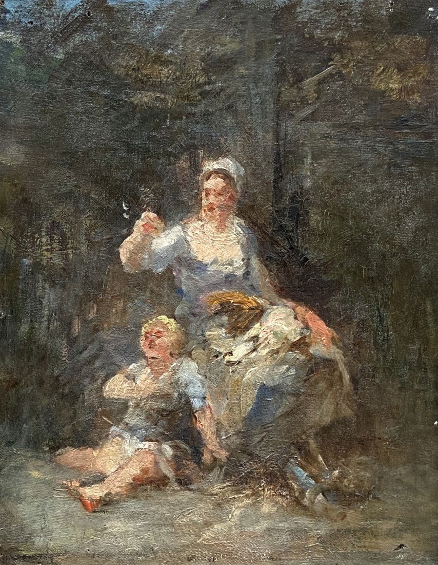 19th Century French Impressionist Figures In Landscape (1 of 3)