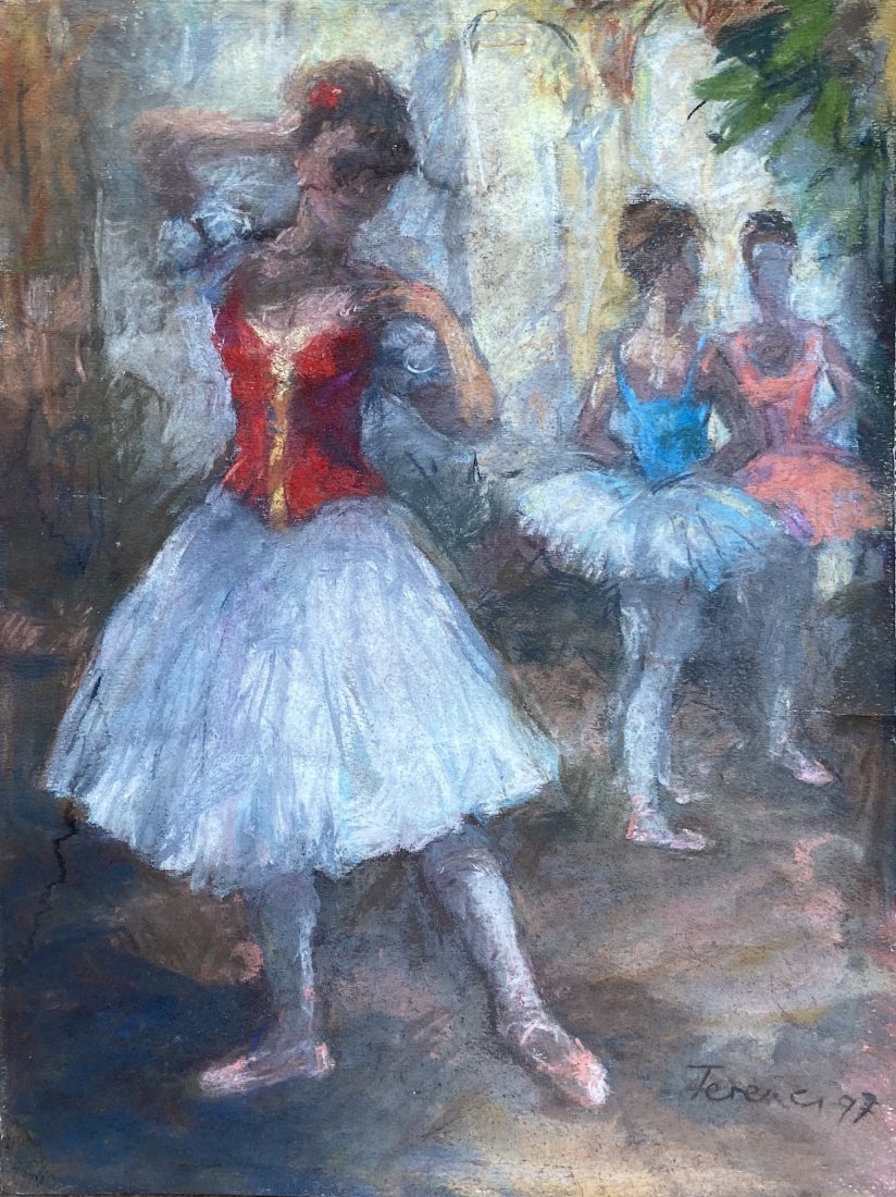 HEDVA FERENCI (b. 1933, Israel) Ballerinas: Pastel on paper 12 x 16 in