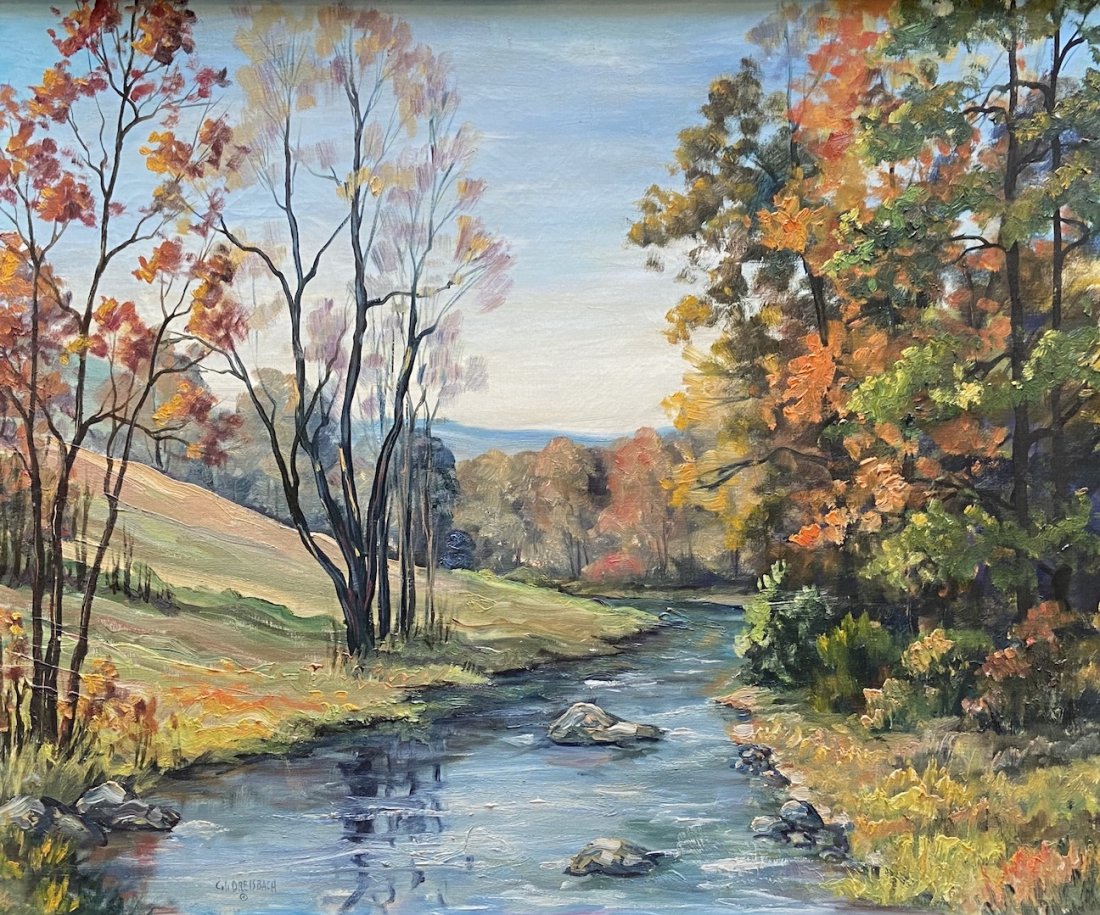 CLARENCE IRA DREISBACH (1903-2003 Pennsylvania) Poconos: Oil on canvas 25 x 30 in, 29 x 34 in (framed)
