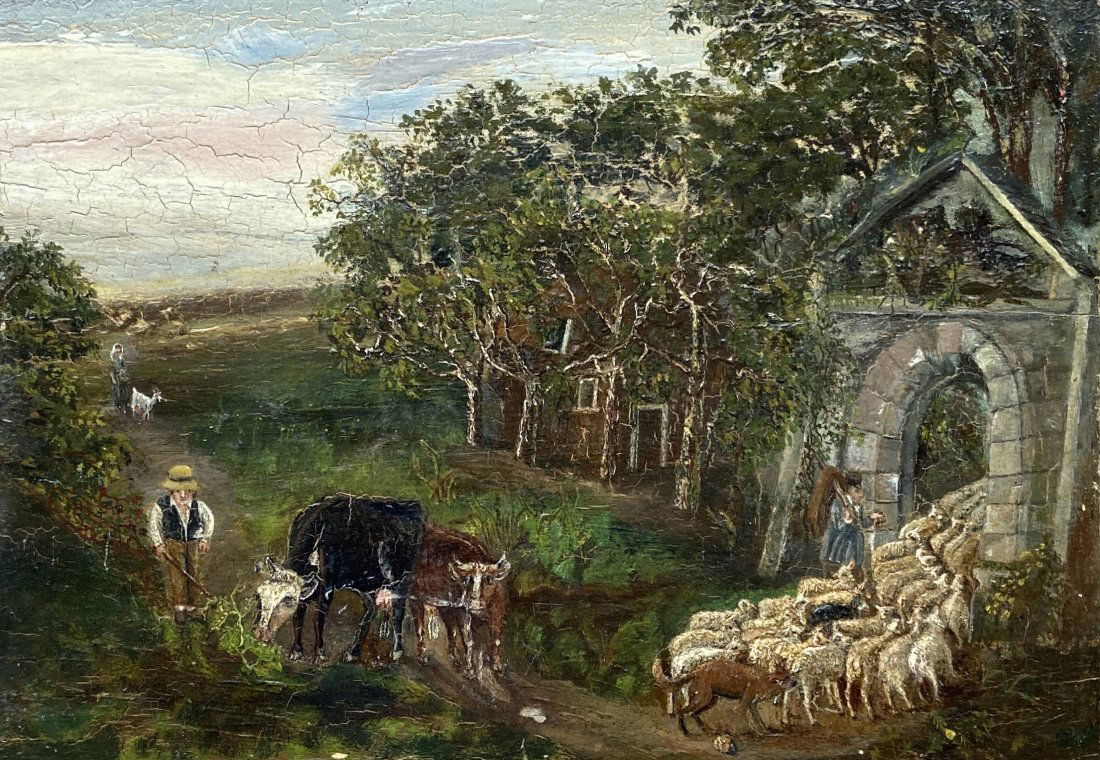 19th c English Impressionist Pastoral Landscape Signed (1 of 3)