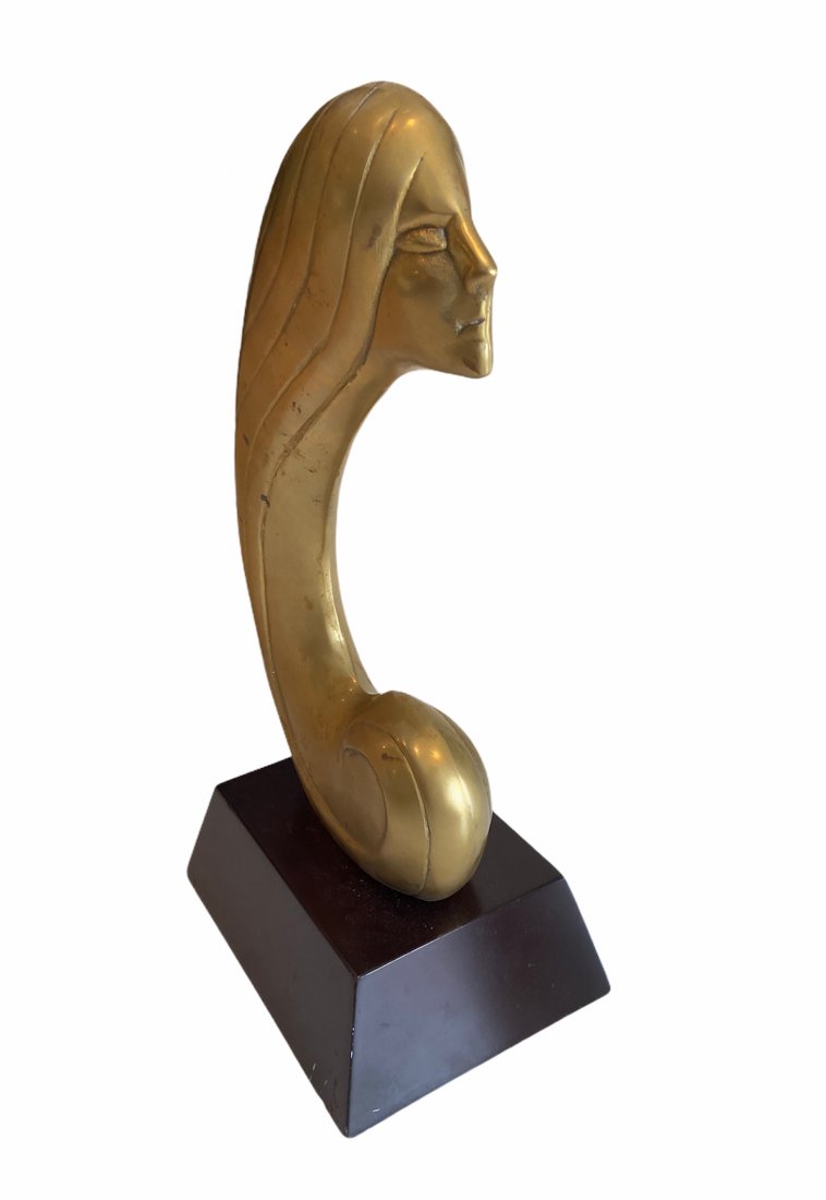 Mid-Century Modern Brass Sculpture Of A Woman (1 of 2)