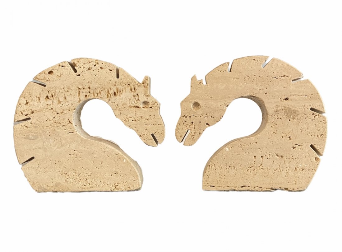 Pair of 1970's Travertine Bookends by Fratelli Mannelli (1 of 1)