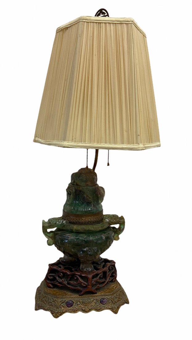 Oriental 18th Century Jade Quartz Censor Lamp (1 of 4)