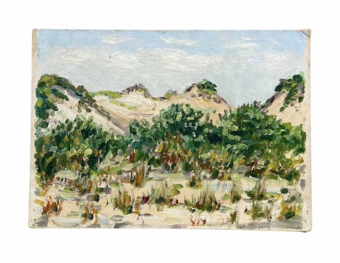 American Impressionist Landscape Of Sand Dunes: Oil on board 10 x 14 in