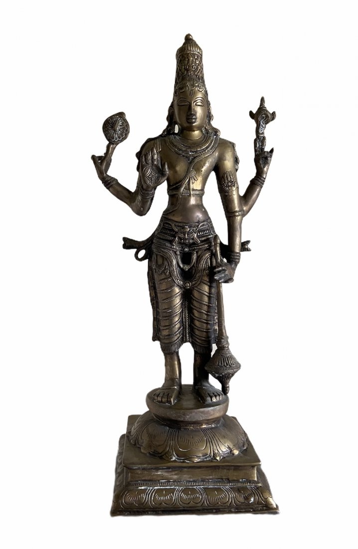Bronze Indian Lord Vishnu Bronze Sculpture (1 of 4)