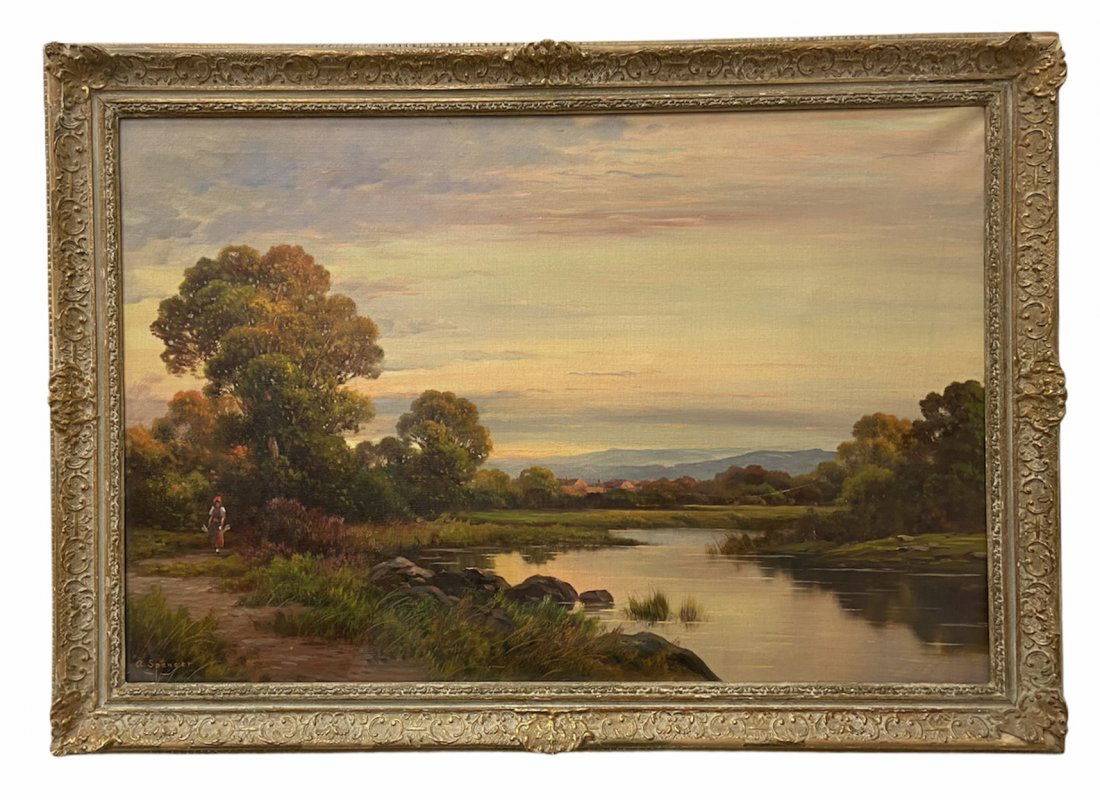 AUGUSTUS SPENCER (1860-1924, English) Distant Village (1 of 3)