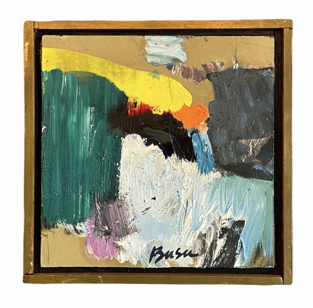 PETER BUSA (1914-1985, Pennsylvania) Breaker 1961: Abstract. Oil on board 7 x 7 in