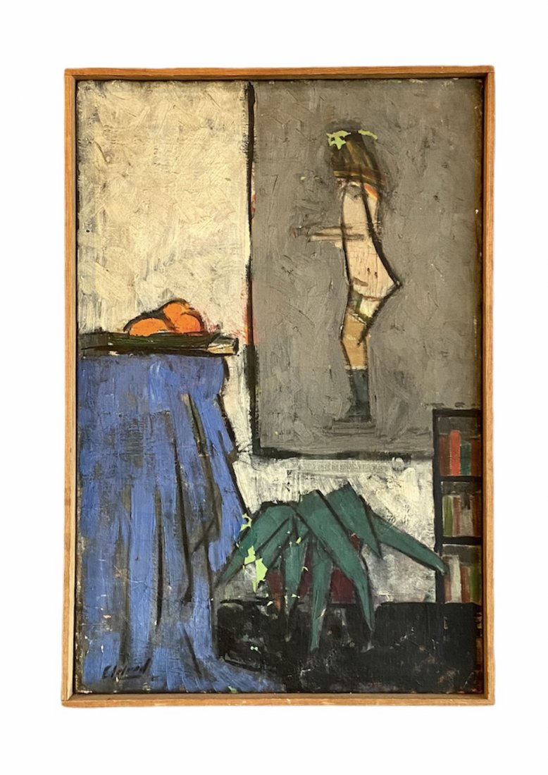 THOMAS B. ELDRED (1903-1993, Michigan) Nude & Oranges: Oil on canvas 14 x 21 in. From askart.com: The following is from Danni Malitzski, Haverford, Pennsylvania:THOMAS BROWNELL ELDREDBorn: February 19, 1903, Climax, MichiganDied: May 21, 1993, Grove City,