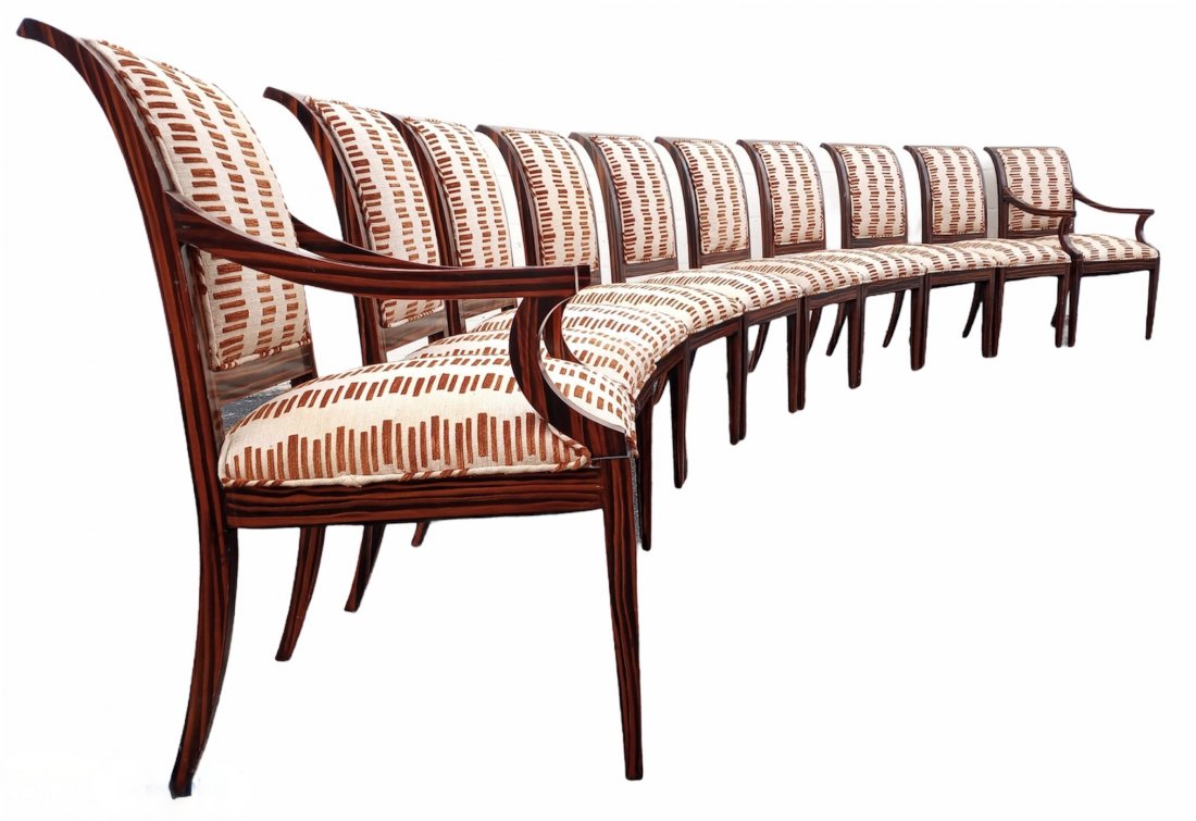 Set Of 10 Dining Chairs French Art Deco By Martin Perri (1 of 7)