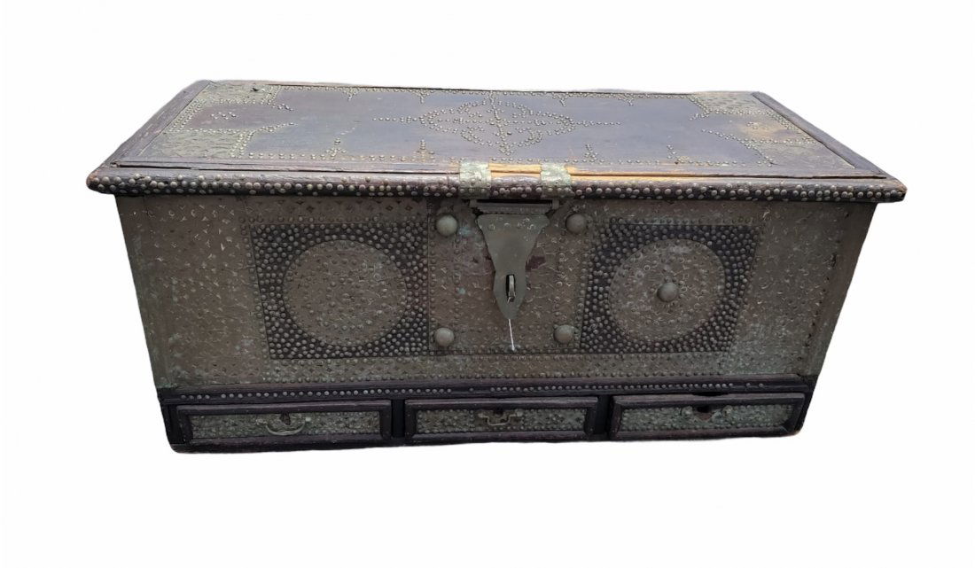 Early 19th Century Moroccan Zanzibar Hardwood Chest (1 of 10)