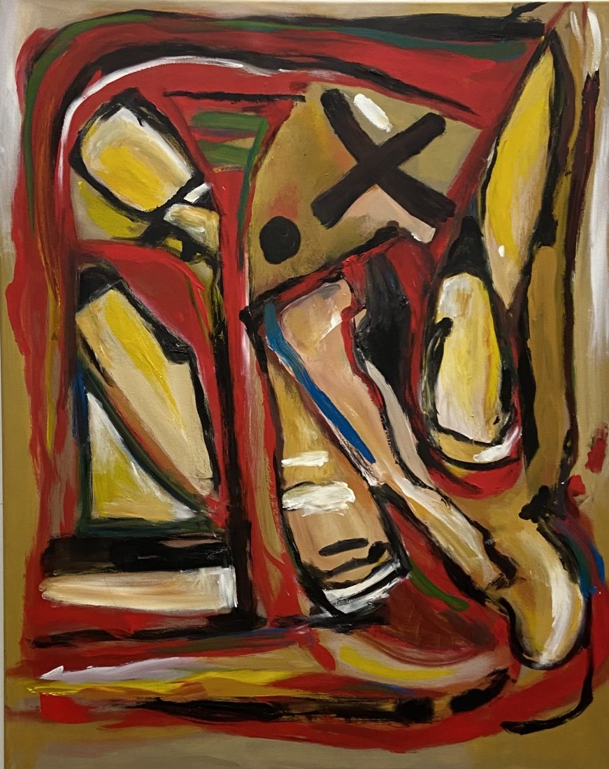 Large Modern Abstract Painting, Unknown Artist (1 of 2)